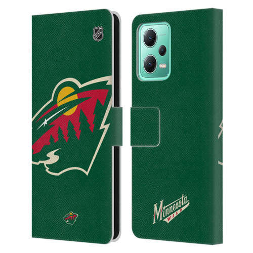 NHL Minnesota Wild Oversized Leather Book Wallet Case Cover For Xiaomi Redmi Note 12 5G