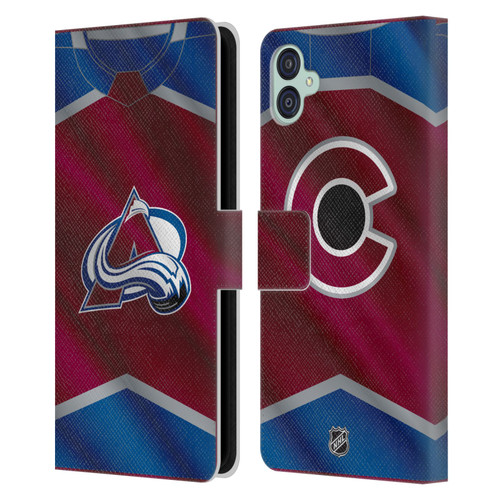 NHL Colorado Avalanche Jersey Leather Book Wallet Case Cover For Samsung Galaxy M04 5G / A04e
