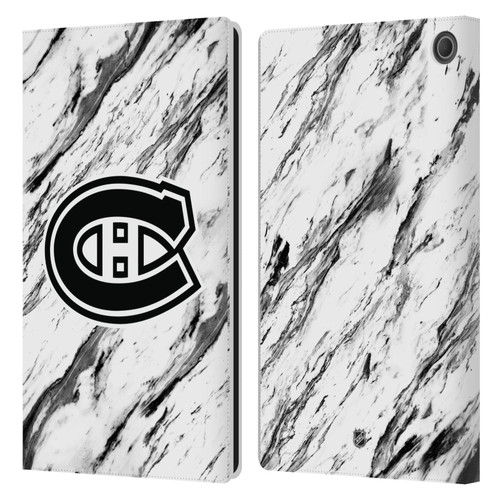 NHL Montreal Canadiens Marble Leather Book Wallet Case Cover For Amazon Fire Max 11 2023