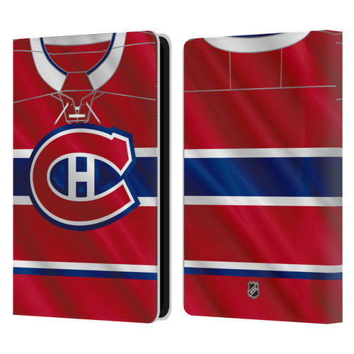 NHL Montreal Canadiens Jersey Leather Book Wallet Case Cover For Amazon Kindle Paperwhite 5 (2021)