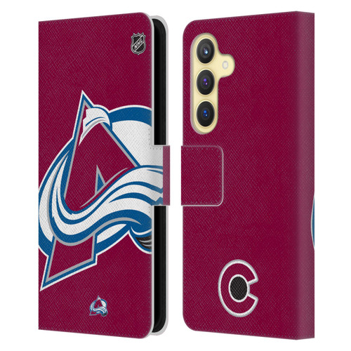 NHL Colorado Avalanche Oversized Leather Book Wallet Case Cover For Samsung Galaxy S24 5G
