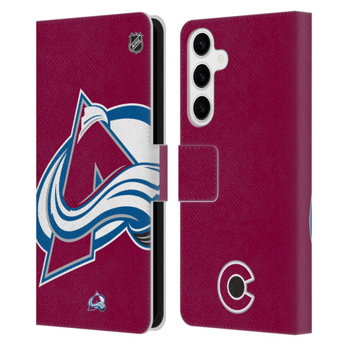 NHL Colorado Avalanche Oversized Leather Book Wallet Case Cover For Samsung Galaxy S24+ 5G