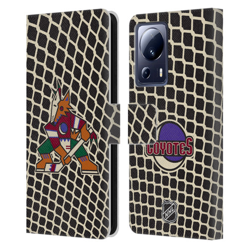 NHL Arizona Coyotes Net Pattern Leather Book Wallet Case Cover For Xiaomi 13 Lite 5G