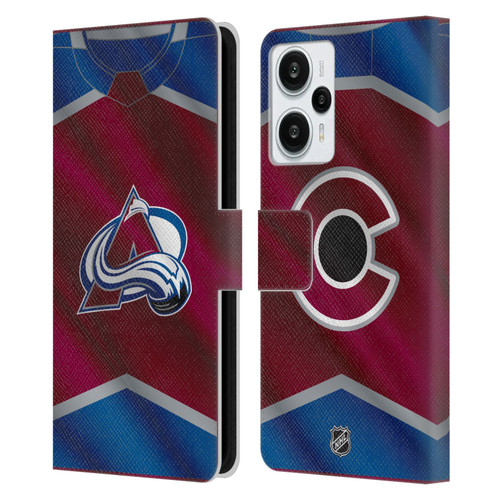 NHL Colorado Avalanche Jersey Leather Book Wallet Case Cover For Xiaomi Redmi Note 12T