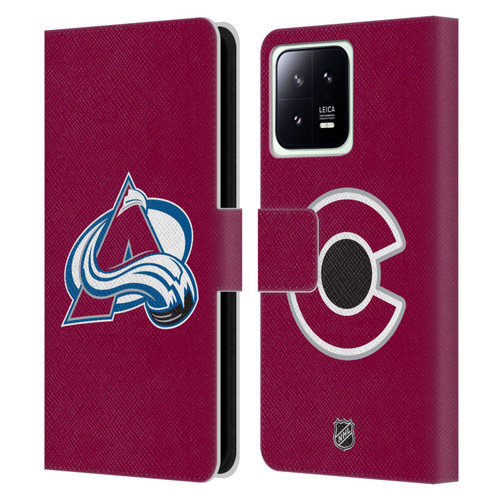 NHL Colorado Avalanche Plain Leather Book Wallet Case Cover For Xiaomi 13 5G