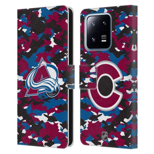 NHL Colorado Avalanche Camouflage Leather Book Wallet Case Cover For Xiaomi 13 Pro 5G