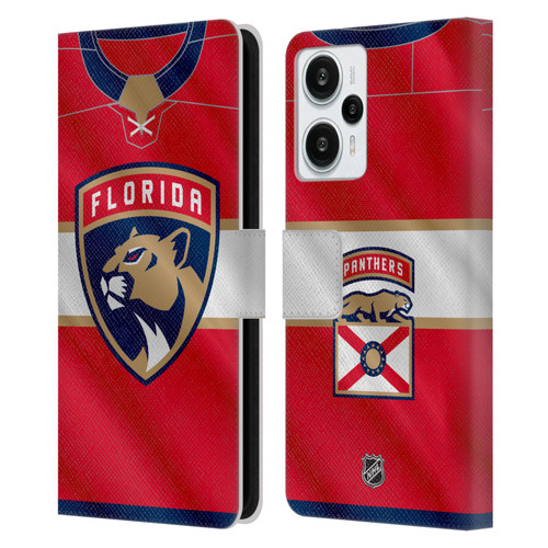 NHL Florida Panthers Jersey Leather Book Wallet Case Cover For Xiaomi Redmi Note 12T