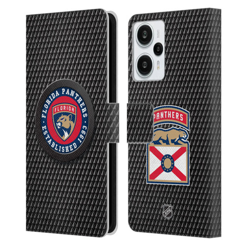 NHL Florida Panthers Puck Texture Leather Book Wallet Case Cover For Xiaomi Redmi Note 12T