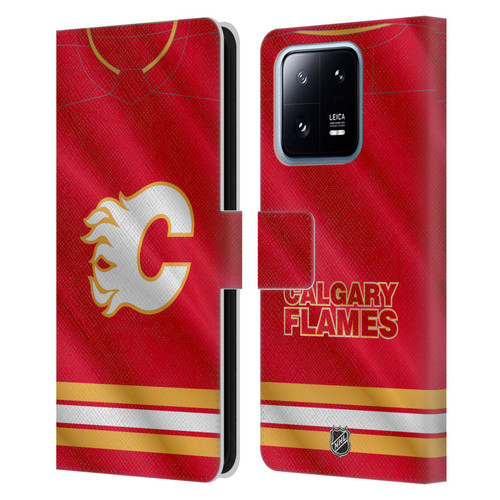 NHL Calgary Flames Jersey Leather Book Wallet Case Cover For Xiaomi 13 Pro 5G