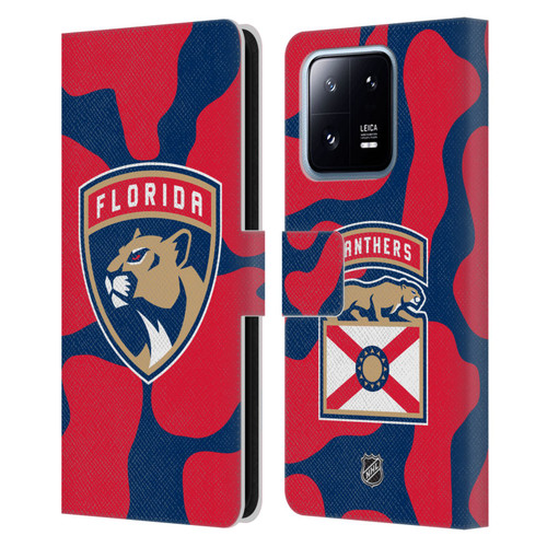 NHL Florida Panthers Cow Pattern Leather Book Wallet Case Cover For Xiaomi 13 Pro 5G