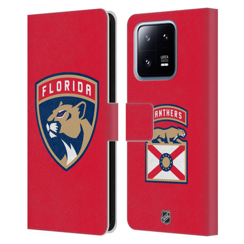 NHL Florida Panthers Plain Leather Book Wallet Case Cover For Xiaomi 13 Pro 5G