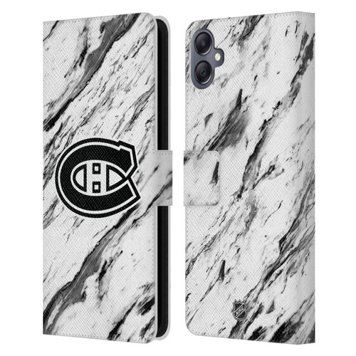 NHL Montreal Canadiens Marble Leather Book Wallet Case Cover For Samsung Galaxy A05