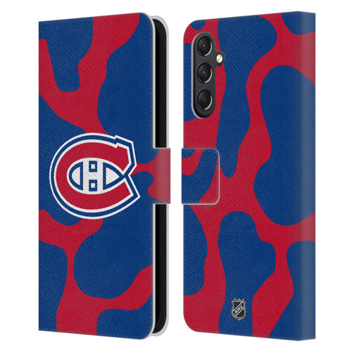 NHL Montreal Canadiens Cow Pattern Leather Book Wallet Case Cover For Samsung Galaxy A24 4G / M34 5G