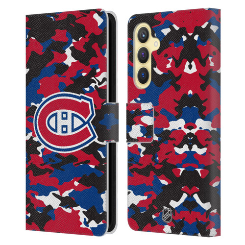 NHL Montreal Canadiens Camouflage Leather Book Wallet Case Cover For Samsung Galaxy S23 FE 5G