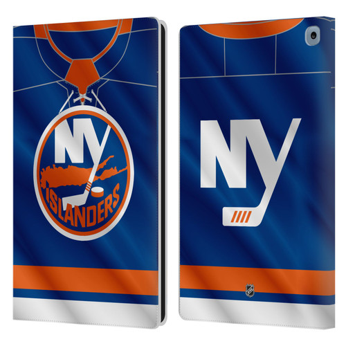 NHL New York Islanders Jersey Leather Book Wallet Case Cover For Amazon Fire HD 10 / Plus 2021