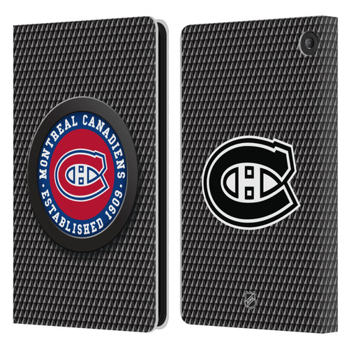 NHL Montreal Canadiens Puck Texture Leather Book Wallet Case Cover For Amazon Fire 7 2022