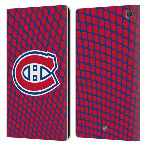 NHL Montreal Canadiens Net Pattern Leather Book Wallet Case Cover For Amazon Fire Max 11 2023