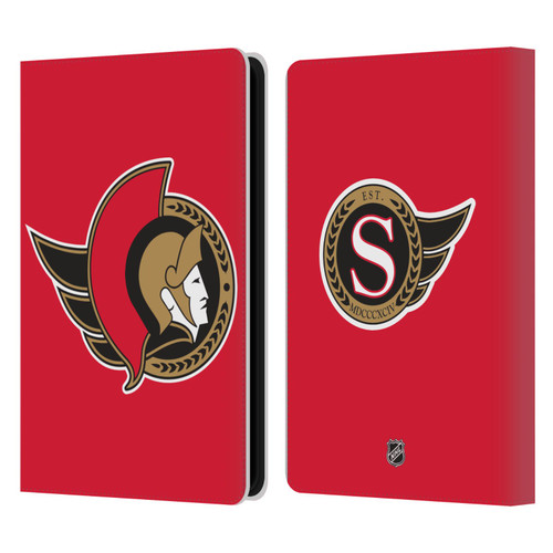 NHL Ottawa Senators Plain Leather Book Wallet Case Cover For Amazon Kindle Paperwhite 5 (2021)