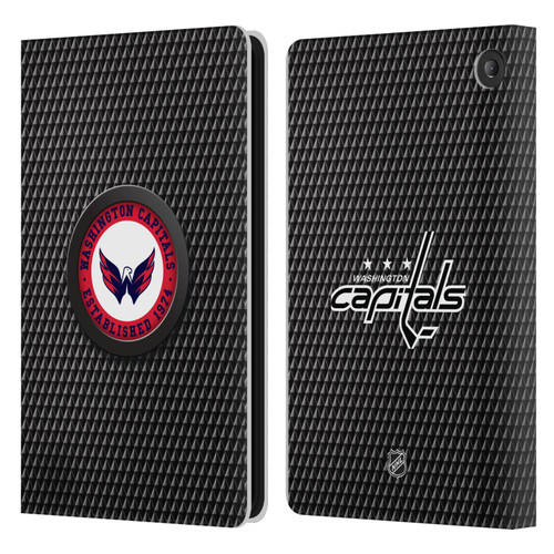 NHL Washington Capitals Puck Texture Leather Book Wallet Case Cover For Amazon Fire 7 2022