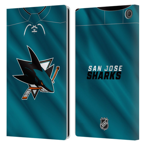 NHL San Jose Sharks Jersey Leather Book Wallet Case Cover For Amazon Fire Max 11 2023