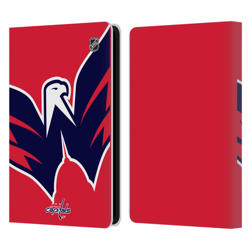 NHL Washington Capitals Oversized Leather Book Wallet Case Cover For Amazon Kindle Paperwhite 5 (2021)