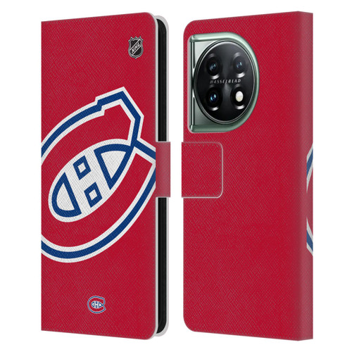 NHL Montreal Canadiens Oversized Leather Book Wallet Case Cover For OnePlus 11 5G