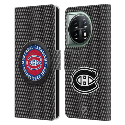 NHL Montreal Canadiens Puck Texture Leather Book Wallet Case Cover For OnePlus 11 5G