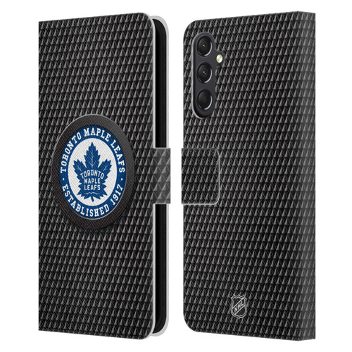 NHL Toronto Maple Leafs Puck Texture Leather Book Wallet Case Cover For Samsung Galaxy A24 4G / M34 5G