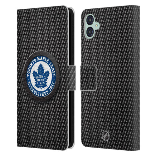 NHL Toronto Maple Leafs Puck Texture Leather Book Wallet Case Cover For Samsung Galaxy M04 5G / A04e