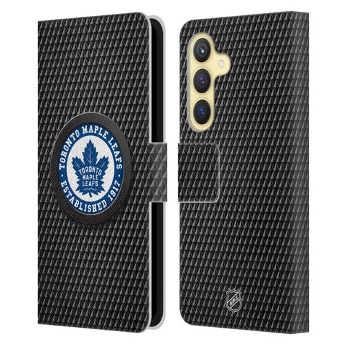 NHL Toronto Maple Leafs Puck Texture Leather Book Wallet Case Cover For Samsung Galaxy S24 5G