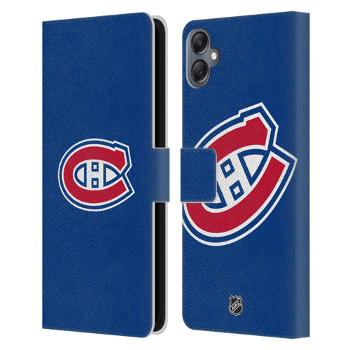 NHL Montreal Canadiens Plain Leather Book Wallet Case Cover For Samsung Galaxy A05