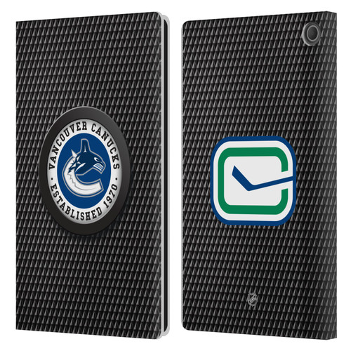 NHL Vancouver Canucks Puck Texture Leather Book Wallet Case Cover For Amazon Fire Max 11 2023