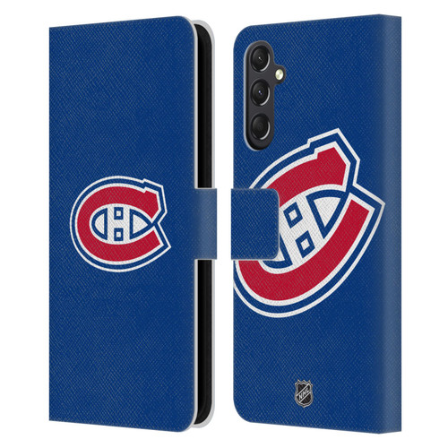 NHL Montreal Canadiens Plain Leather Book Wallet Case Cover For Samsung Galaxy A24 4G / M34 5G