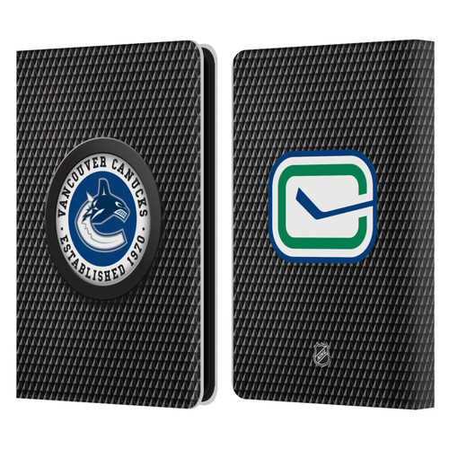 NHL Vancouver Canucks Puck Texture Leather Book Wallet Case Cover For Amazon Kindle 11th Gen 6in 2022