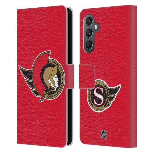 NHL Ottawa Senators Plain Leather Book Wallet Case Cover For Samsung Galaxy A25 5G