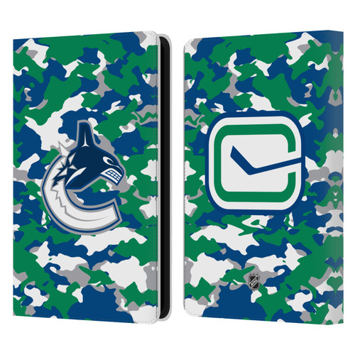 NHL Vancouver Canucks Camouflage Leather Book Wallet Case Cover For Amazon Kindle Paperwhite 5 (2021)