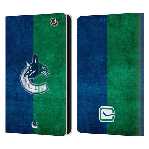 NHL Vancouver Canucks Half Distressed Leather Book Wallet Case Cover For Amazon Kindle Paperwhite 5 (2021)