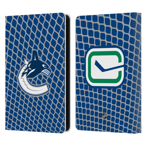 NHL Vancouver Canucks Net Pattern Leather Book Wallet Case Cover For Amazon Kindle Paperwhite 5 (2021)