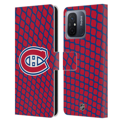 NHL Montreal Canadiens Net Pattern Leather Book Wallet Case Cover For Xiaomi Redmi 12C