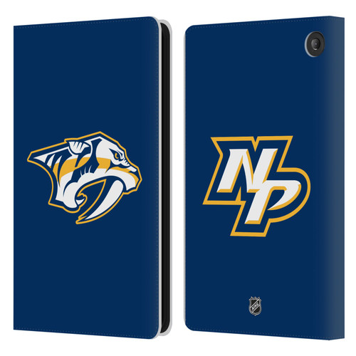 NHL Nashville Predators Plain Leather Book Wallet Case Cover For Amazon Fire 7 2022