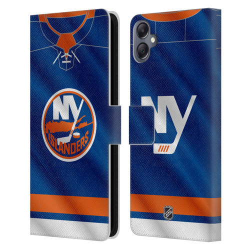 NHL New York Islanders Jersey Leather Book Wallet Case Cover For Samsung Galaxy A05