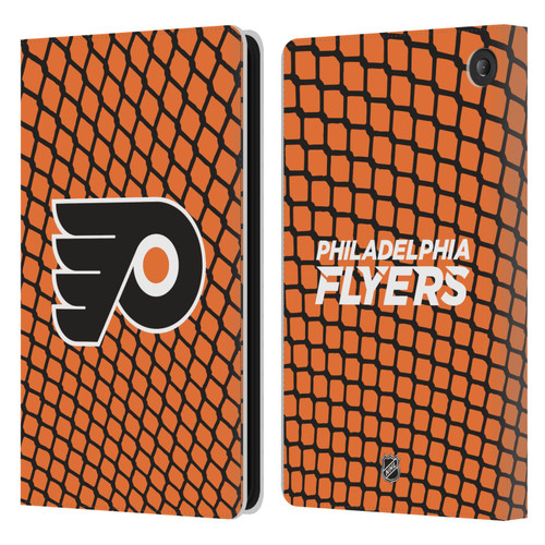 NHL Philadelphia Flyers Net Pattern Leather Book Wallet Case Cover For Amazon Fire 7 2022
