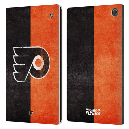 NHL Philadelphia Flyers Half Distressed Leather Book Wallet Case Cover For Amazon Fire Max 11 2023