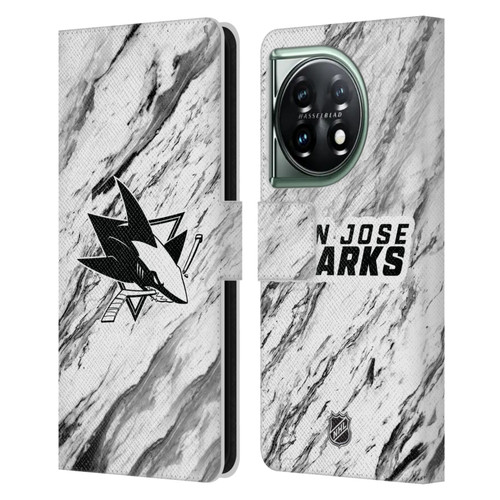 NHL San Jose Sharks Marble Leather Book Wallet Case Cover For OnePlus 11 5G