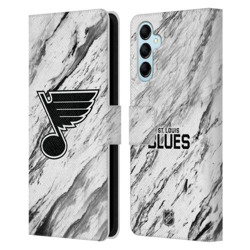 NHL St Louis Blues Marble Leather Book Wallet Case Cover For Samsung Galaxy M14 5G