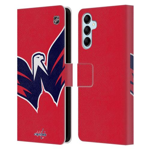 NHL Washington Capitals Oversized Leather Book Wallet Case Cover For Samsung Galaxy M14 5G