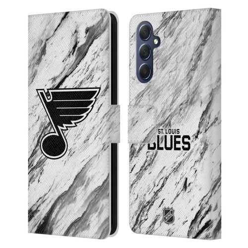 NHL St Louis Blues Marble Leather Book Wallet Case Cover For Samsung Galaxy M54 5G