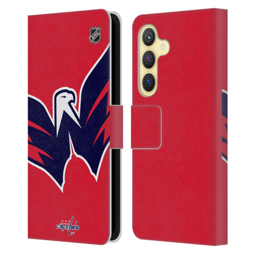 NHL Washington Capitals Oversized Leather Book Wallet Case Cover For Samsung Galaxy S24 5G