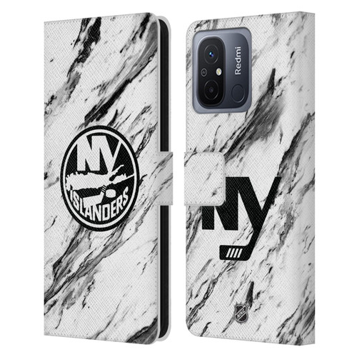 NHL New York Islanders Marble Leather Book Wallet Case Cover For Xiaomi Redmi 12C