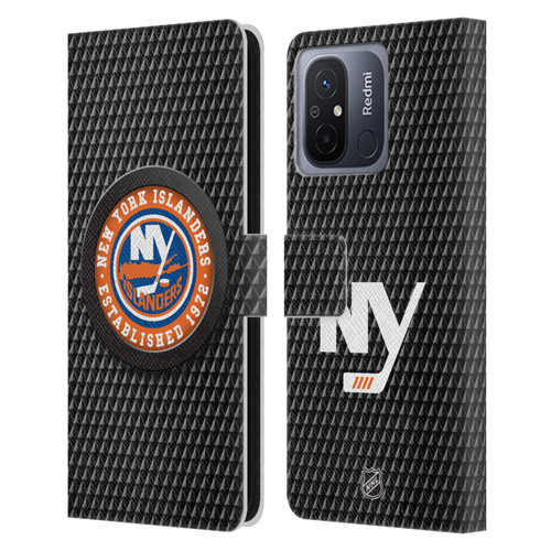 NHL New York Islanders Puck Texture Leather Book Wallet Case Cover For Xiaomi Redmi 12C